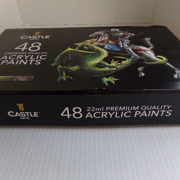 Castle Arts 48 Premium Quality Acrylic Paint And Brushes - Picture 4 of 16